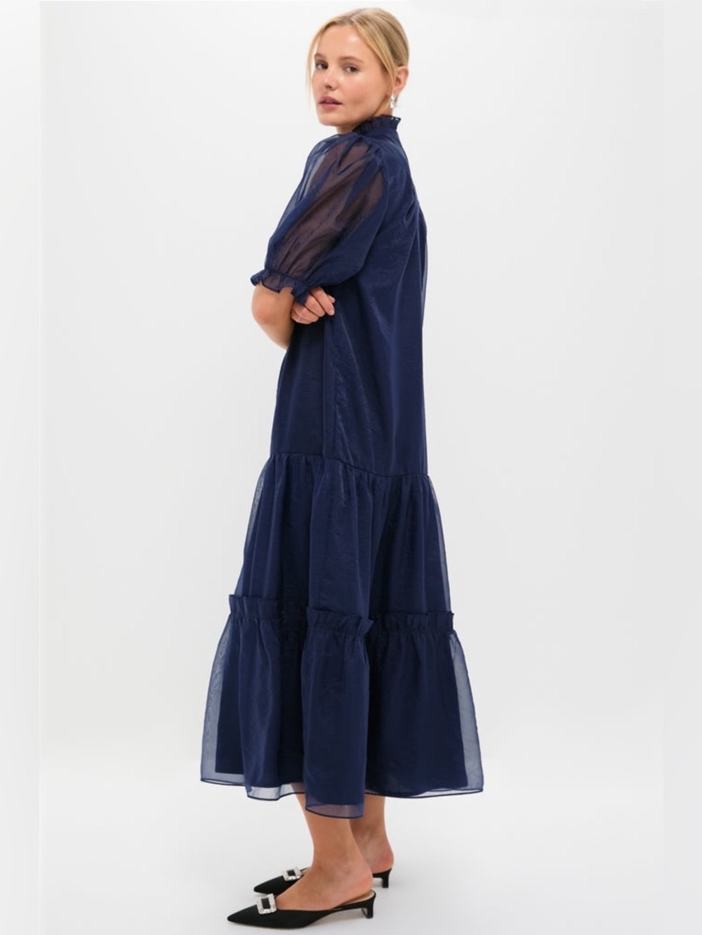 Tuckernuck Navy Chiffon Selena Maxi Dress - Picture 3 of 11